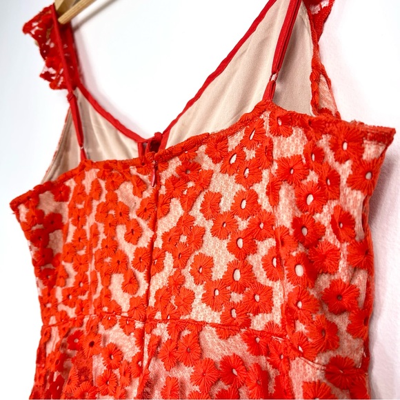 NWOT Lulus Embroidered Coral Floral Midi Dress - Picture 15 of 15